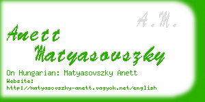 anett matyasovszky business card